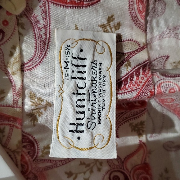 HUNTCLIFF SHIRTMAKERS PAISLEY BUTTON DOWN SHIRT SHORT SLEEVE GRUNGE MOD - Picture 3 of 7